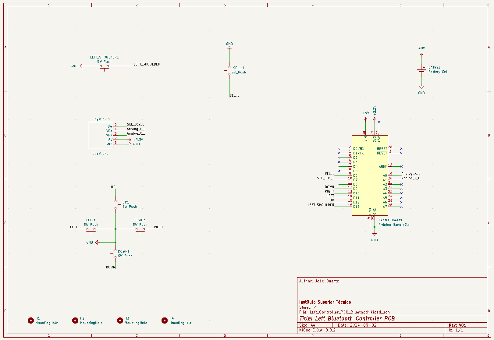 Schematic da PCB esquerda dos comandos bluetooth [V01]